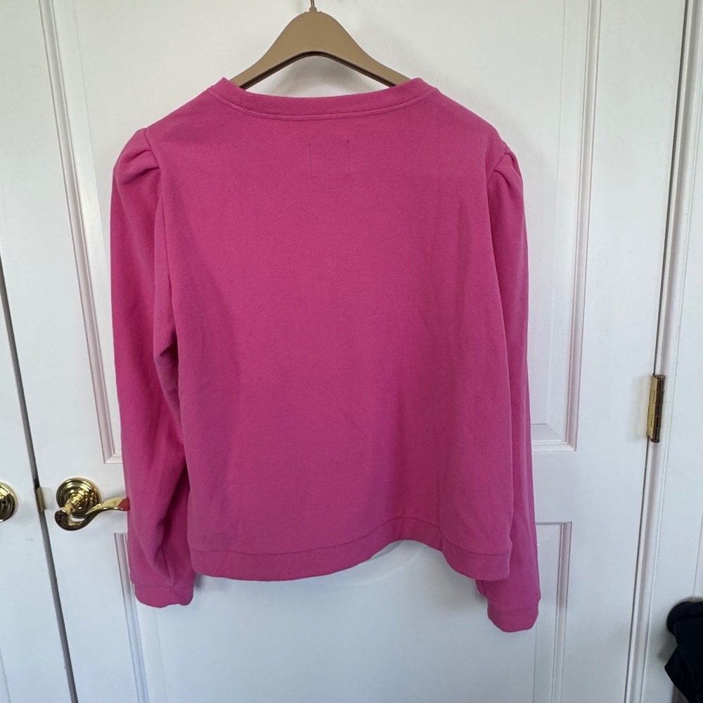 Dudley Stephens Pink Fleece Puff Sleeve Sweatshirt XXL - Picture 5 of 16